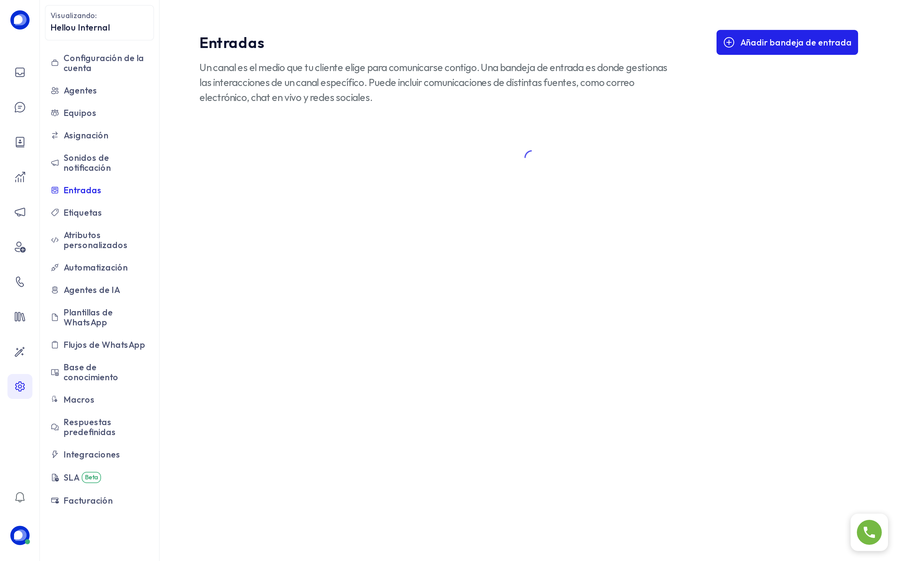 Lista de bandejas de entrada