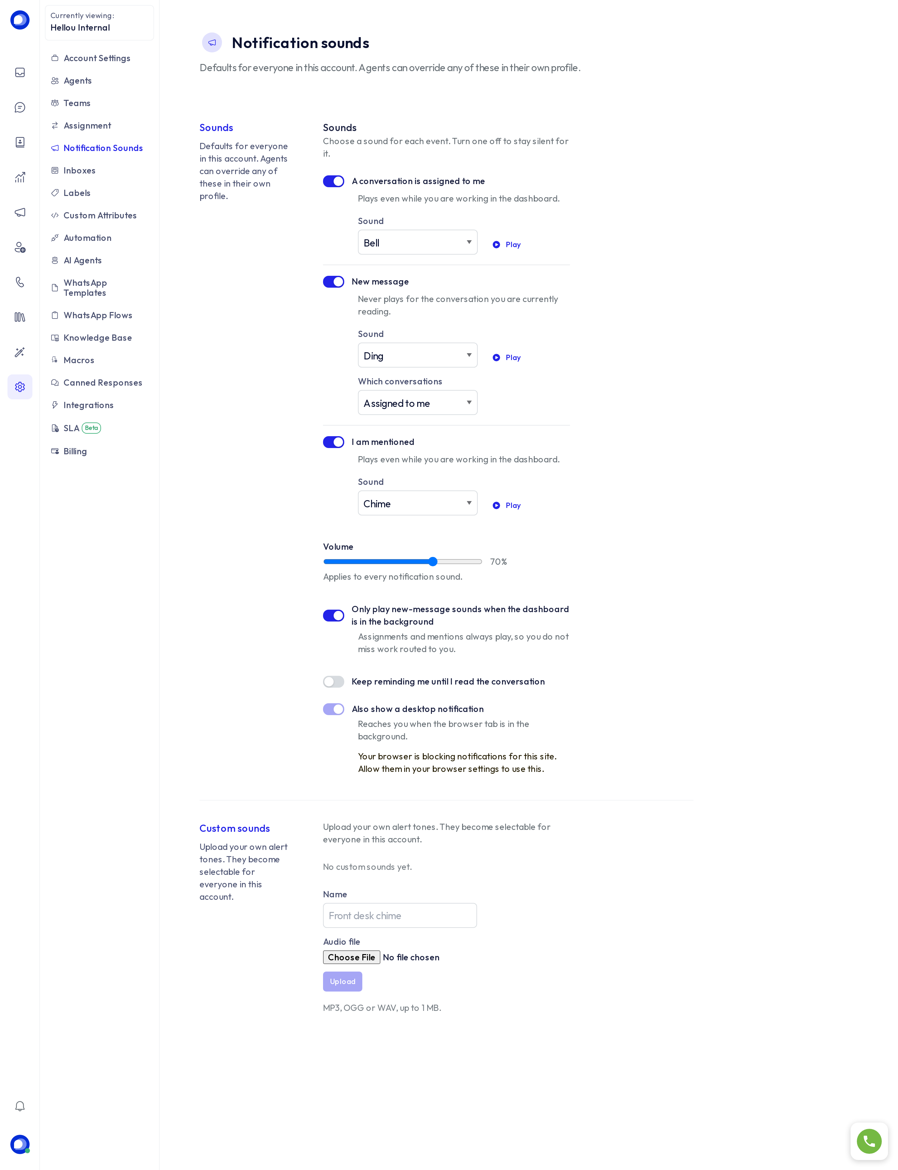 Default notification sounds