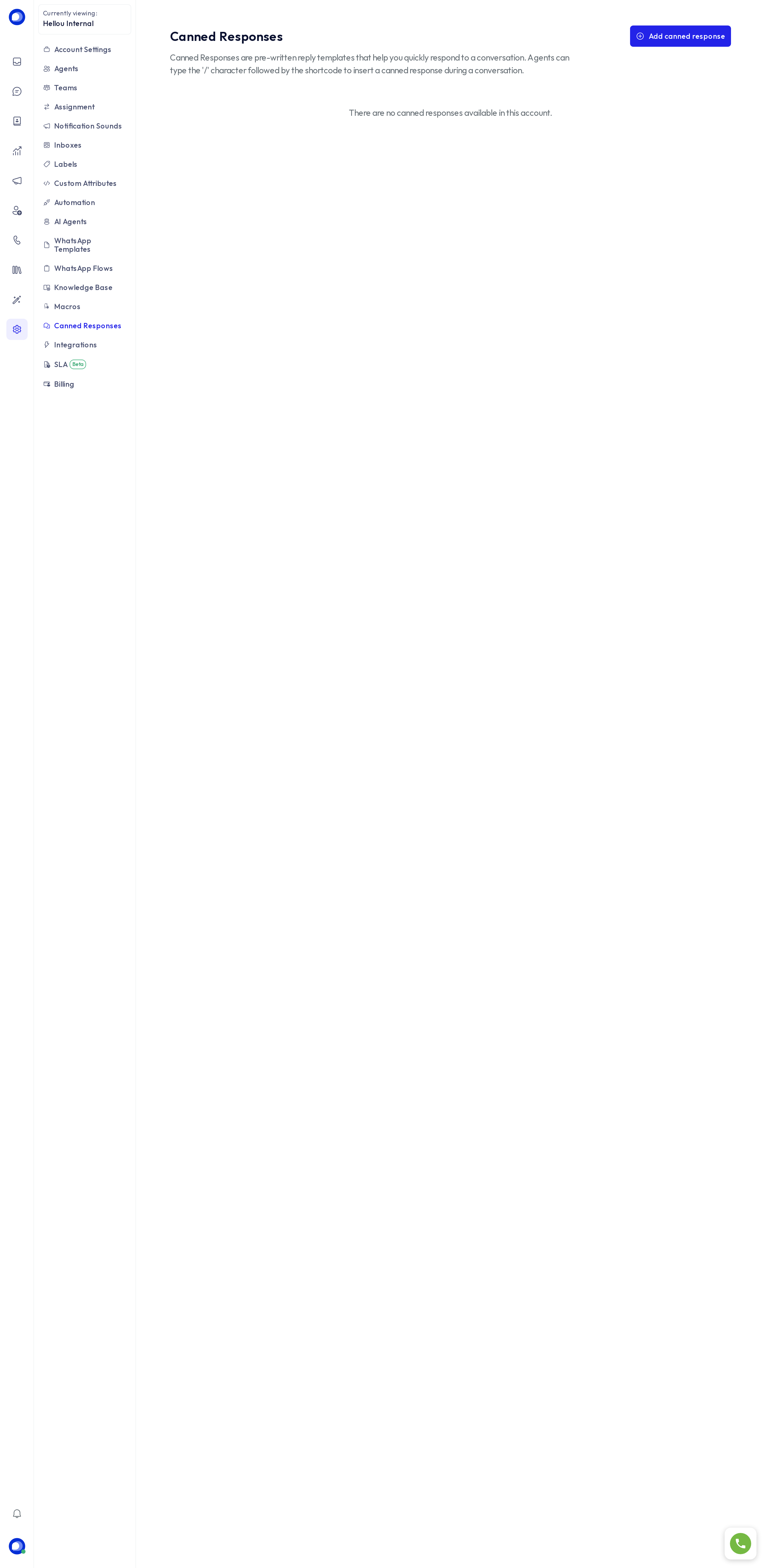 List of canned responses