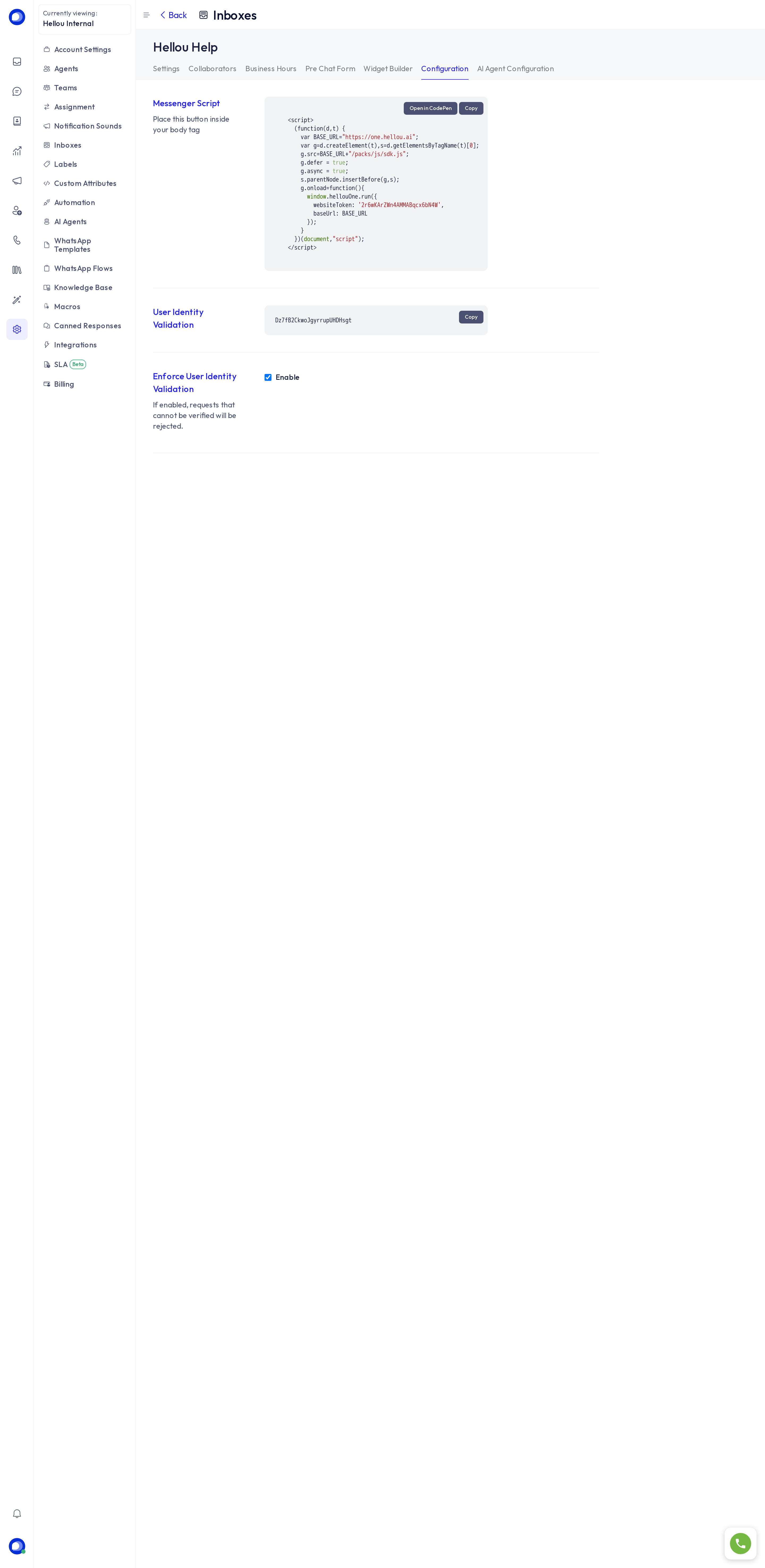 Configuration tab