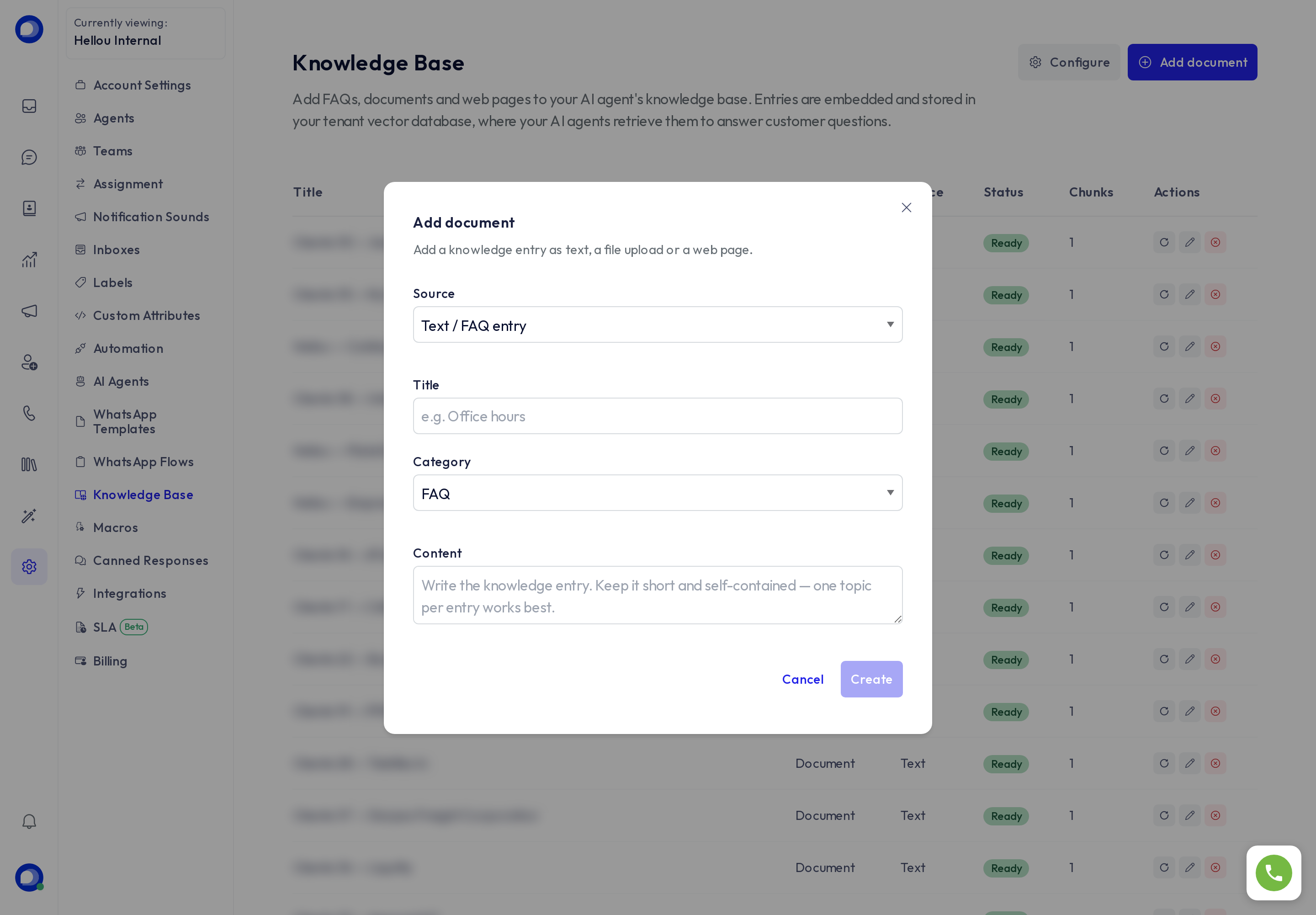 Add document form