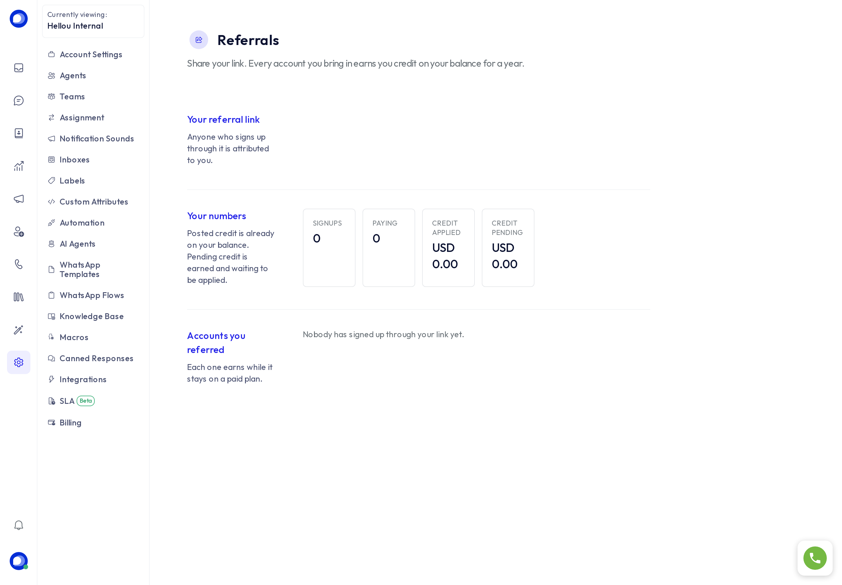Referrals page