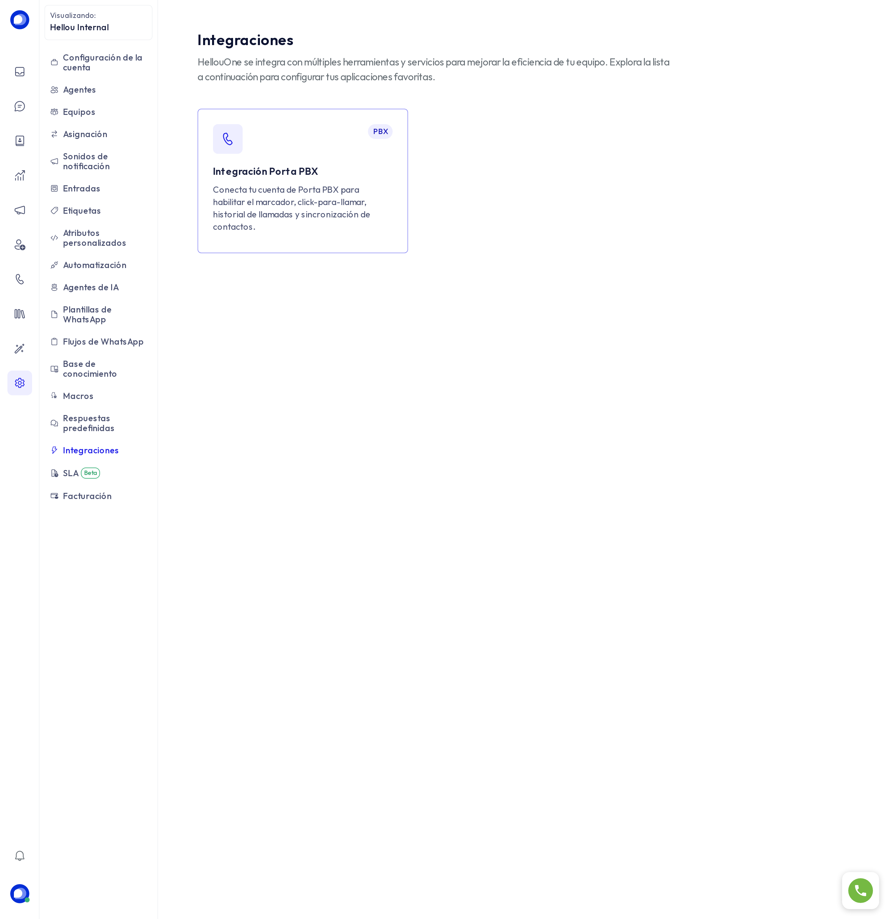 Página de webhooks